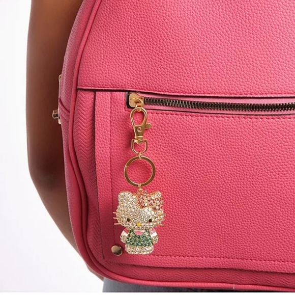 💚🔹️Hello Kitty 🔹️by Sanrio Keychain - Crystal-Studded Charm for Bag - Picture 6 of 9